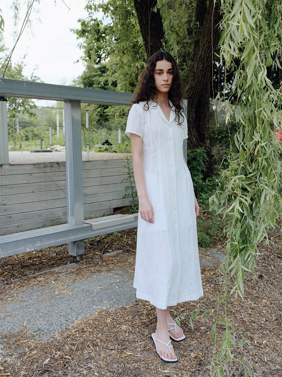 TIR OPEN COLLAR SHIRT DRESS_WHITE — vue 4