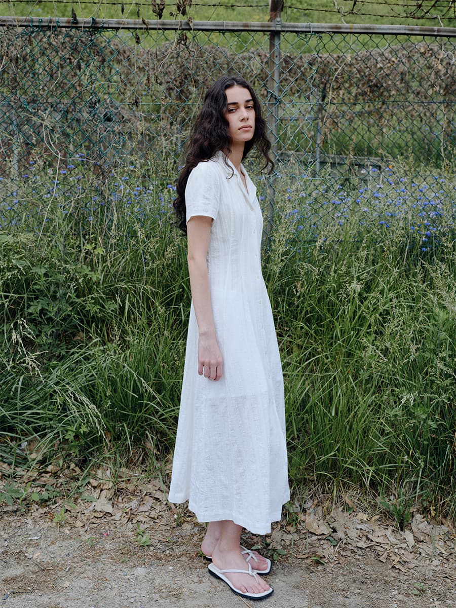 TIR OPEN COLLAR SHIRT DRESS_WHITE — vue 6