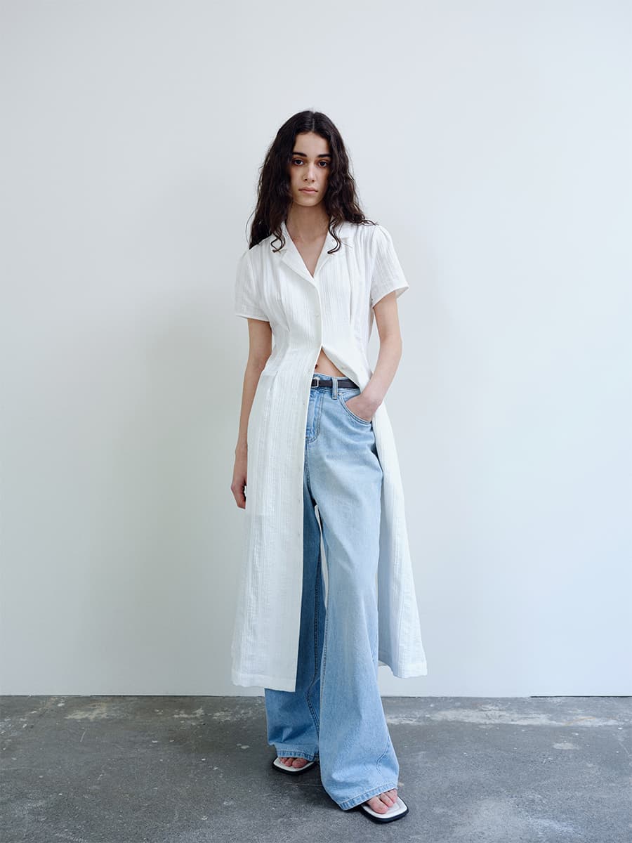 TIR OPEN COLLAR SHIRT DRESS_WHITE — vue 9