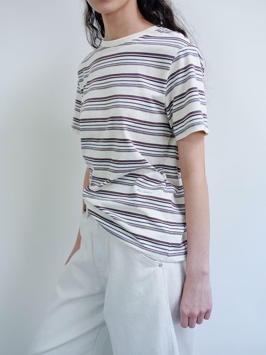 TIR MULTI STRIPE T-SHIRT_IVORY — vue 11