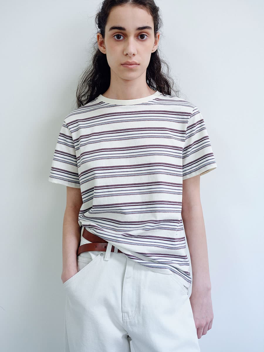 TIR MULTI STRIPE T-SHIRT_IVORY — vue 7