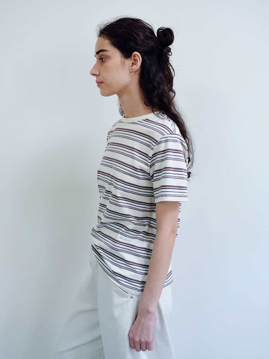TIR MULTI STRIPE T-SHIRT_IVORY — vue 10