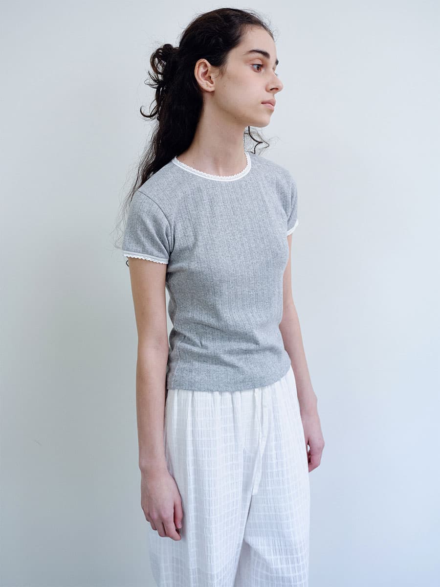 TIR FLORAL LACE T-SHIRT_GREY — vue 2