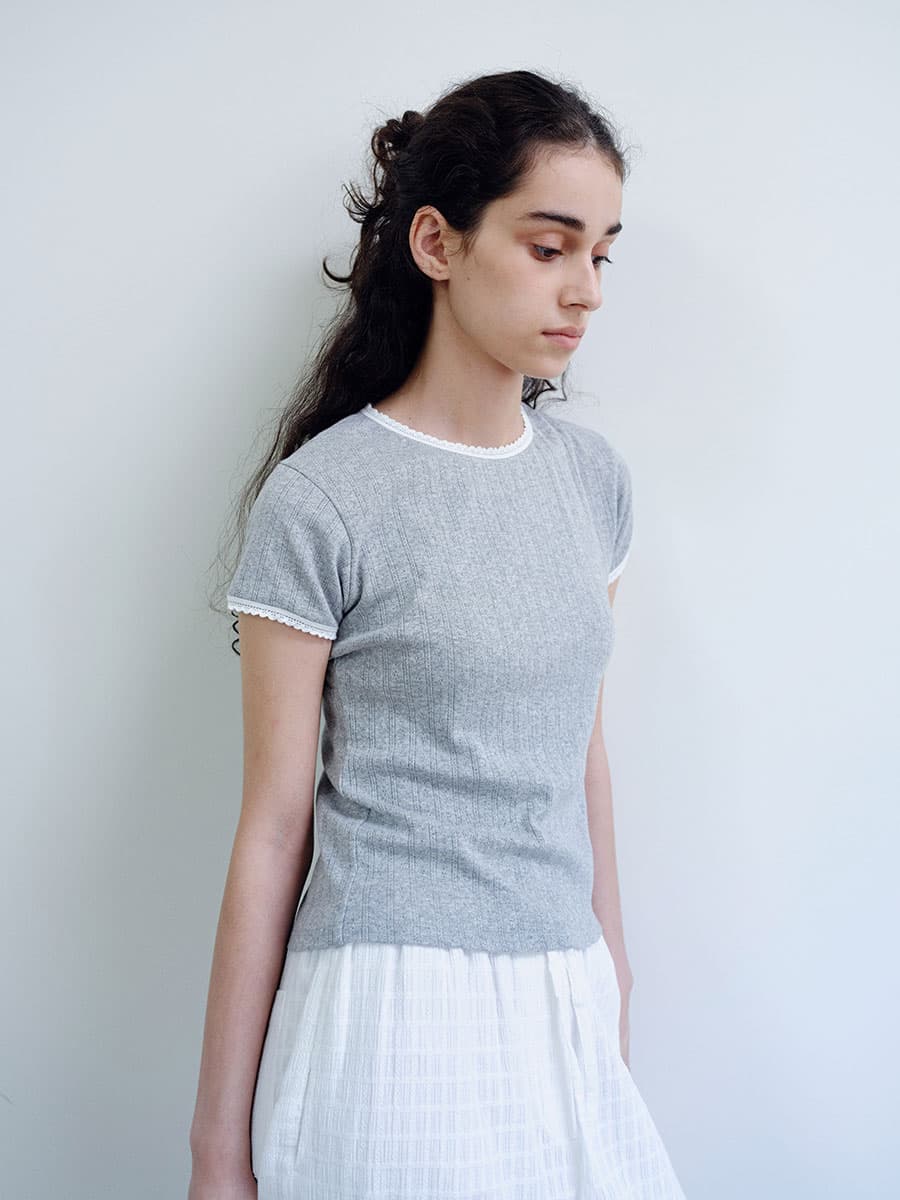 TIR FLORAL LACE T-SHIRT_GREY — vue 9