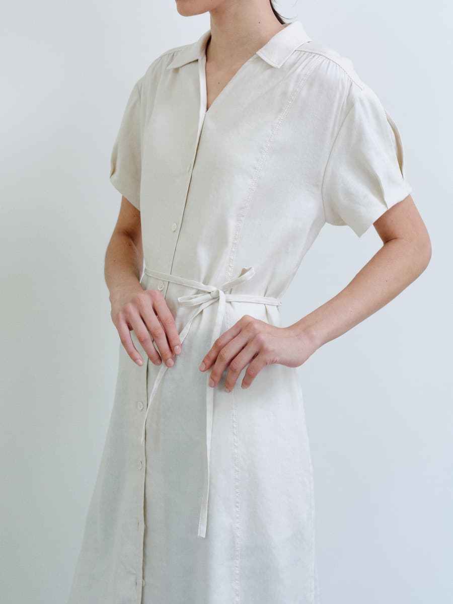 TIR PUFF SHIRT DRESS_CREAM — vue 11