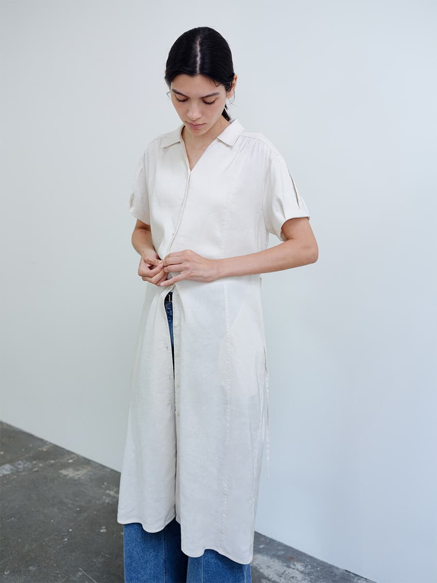 TIR PUFF SHIRT DRESS_CREAM — vue 10