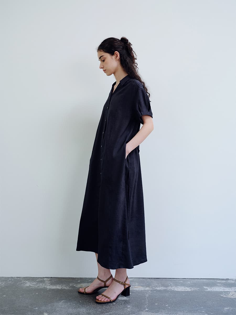 TIR PUFF SHIRT DRESS_D-NAVY — vue 8