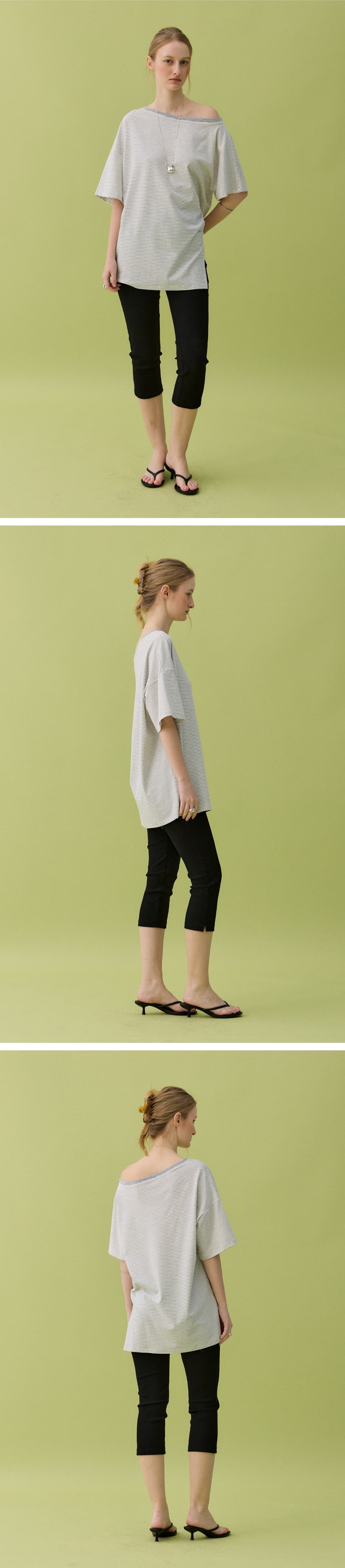 HAZE OFF-SHOULDER TEE - GRAY STRIPE — vue 8