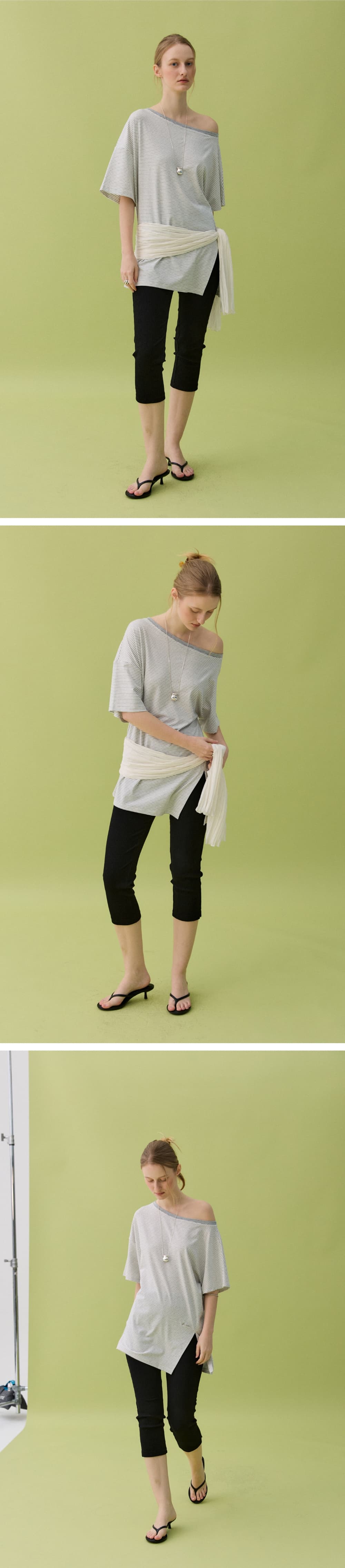 HAZE OFF-SHOULDER TEE - GRAY STRIPE — vue 9
