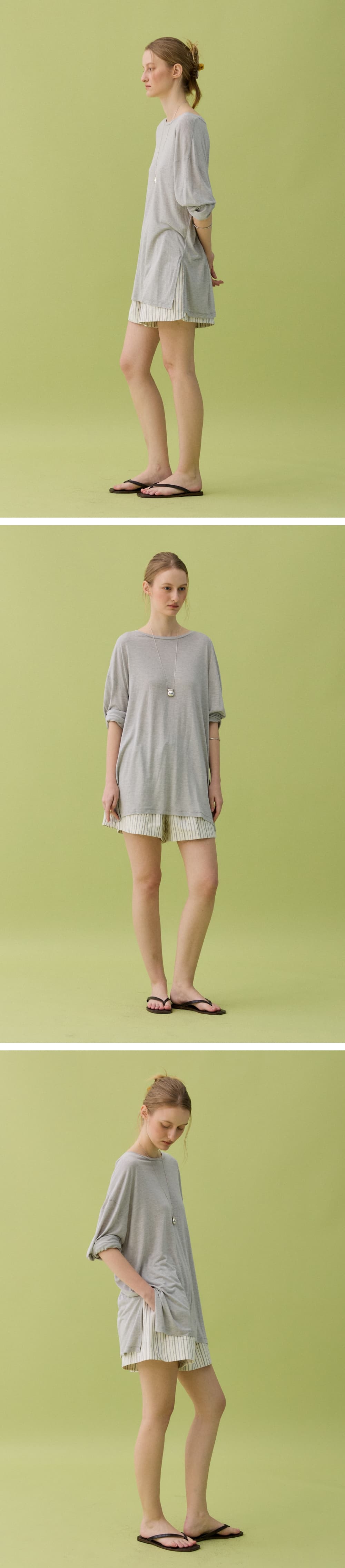 TENCEL BOX TEE - GRAY — vue 4