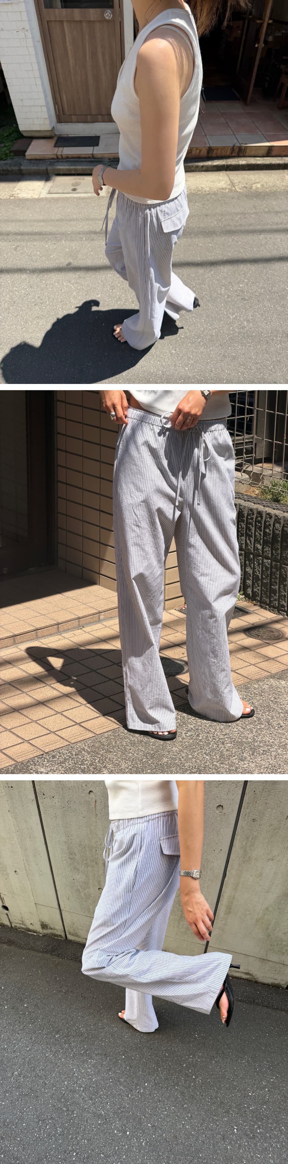 LOUM STRIPE PANTS - BLACK — vue 3