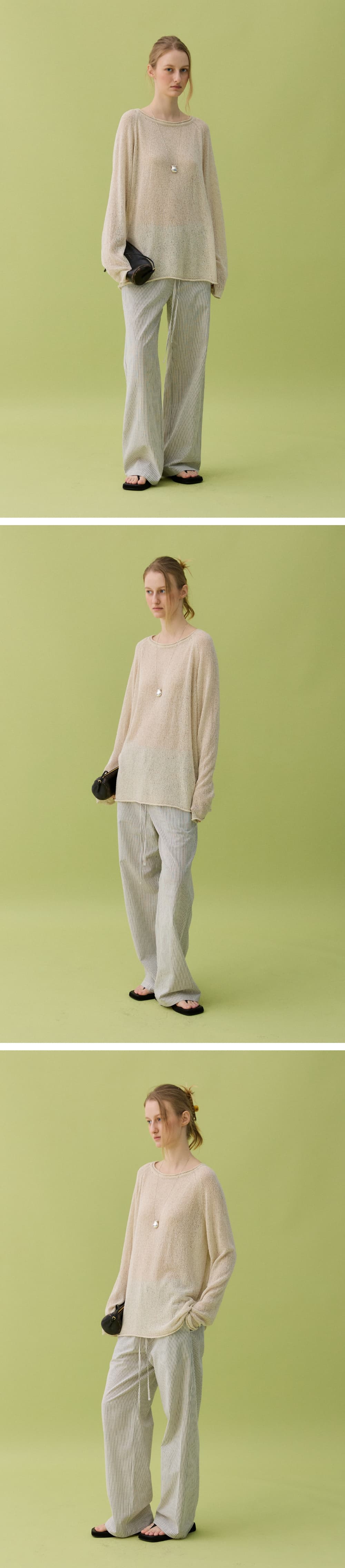 LOUM STRIPE PANTS - BLACK — vue 4