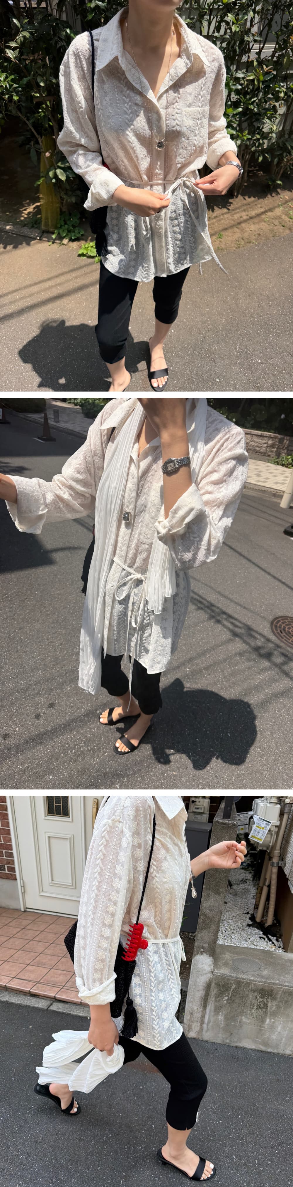 CLAIR LACE SHIRT - CREAM — vue 2