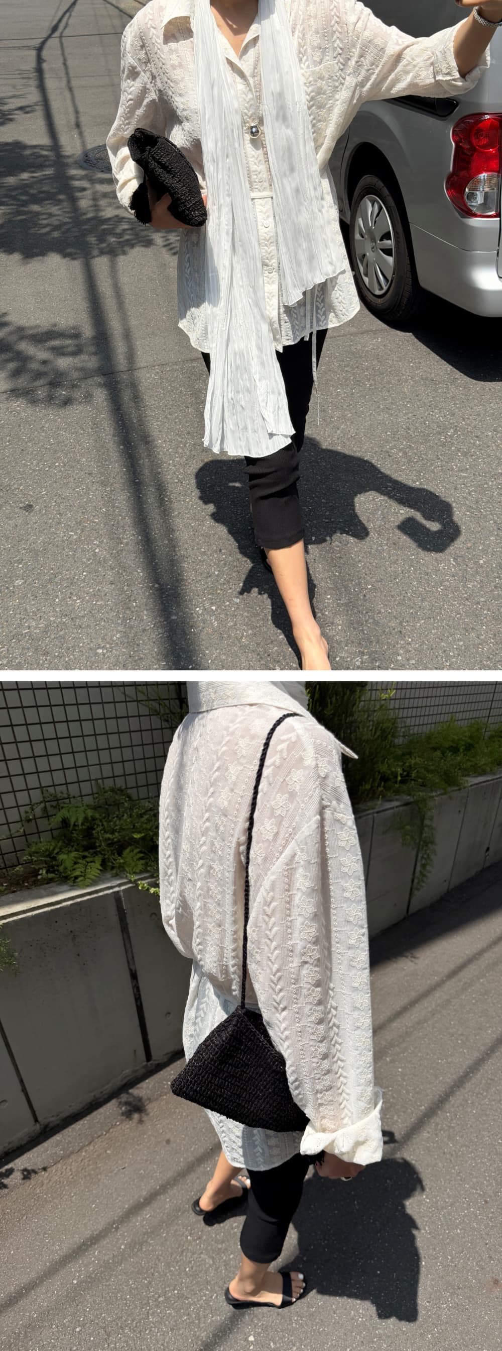 CLAIR LACE SHIRT - CREAM — vue 3