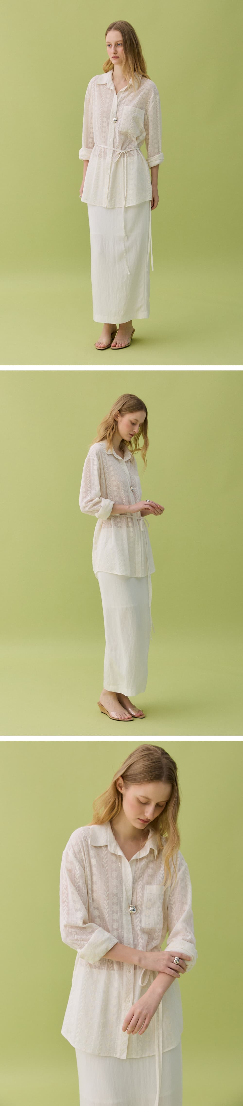 CLAIR LACE SHIRT - CREAM — vue 4