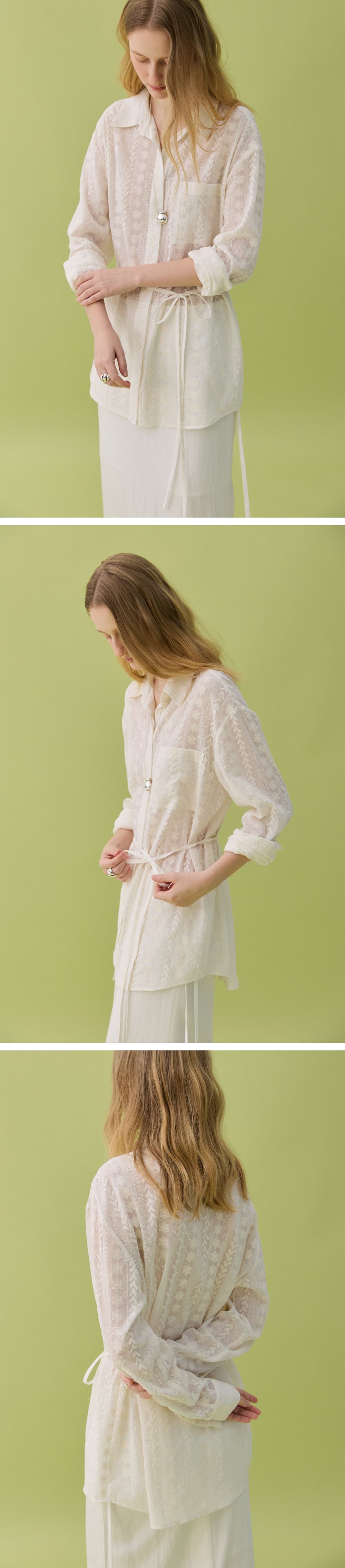 CLAIR LACE SHIRT - CREAM — vue 5