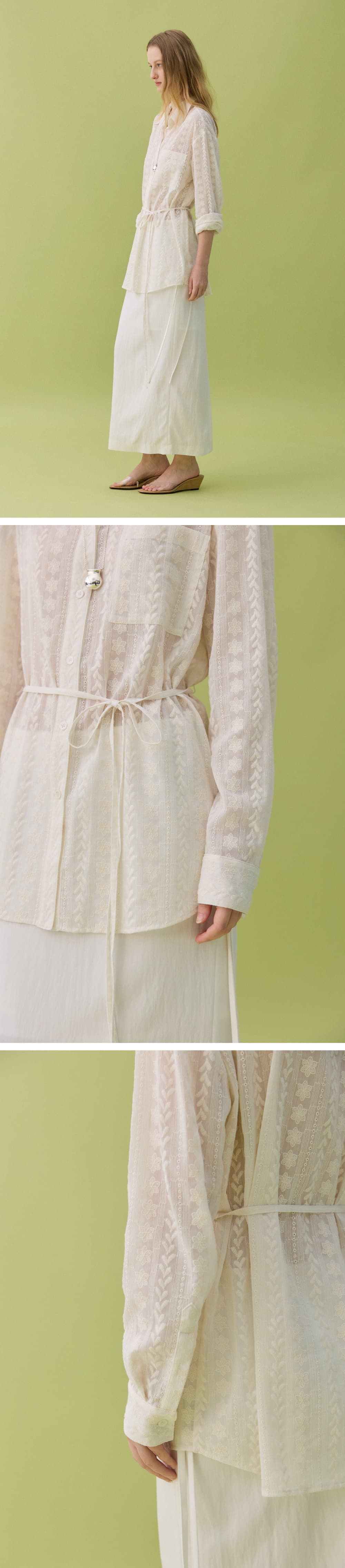 CLAIR LACE SHIRT - CREAM — vue 6