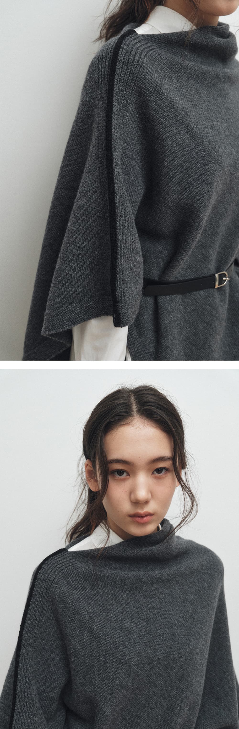 Wool Lining Cape (Charcoal) — vue 6