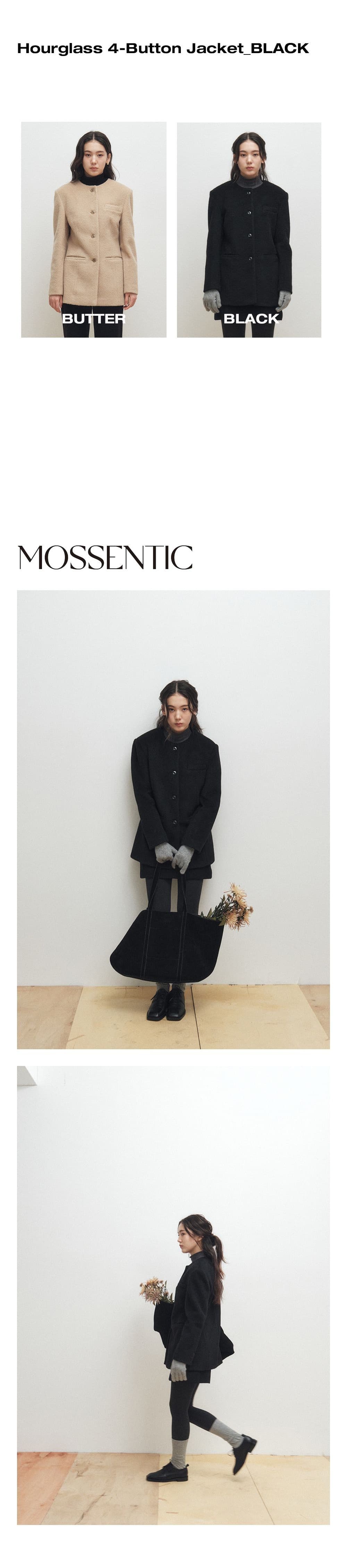 Hourglass 4-Button Jacket (Black) — vue 2