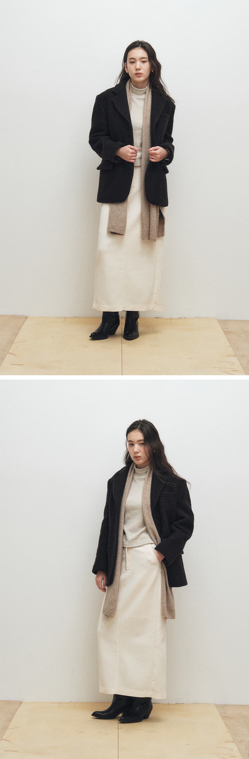 Oversized Wool Blazer Coat (Black) — vue 5