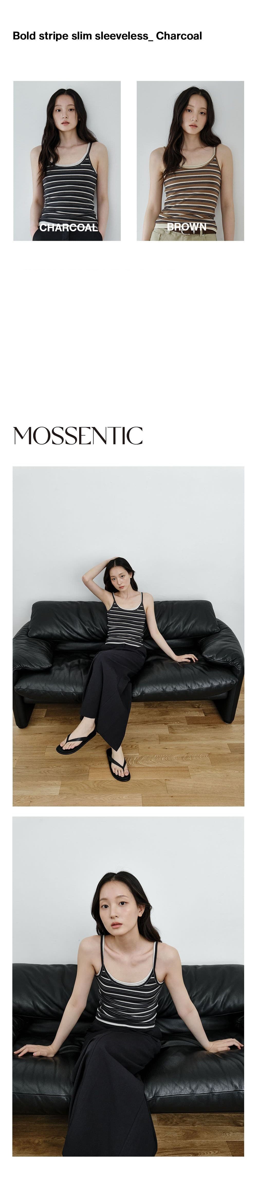 Bold Stripe Slim Sleeveless (Charcoal) — vue 2
