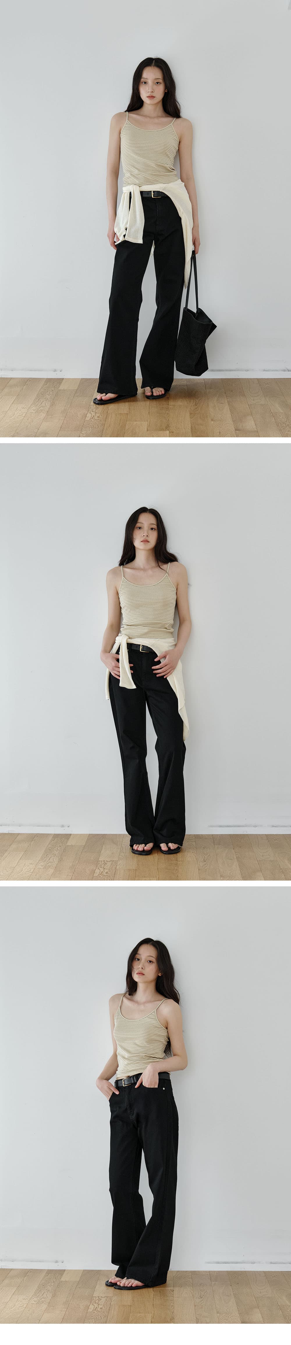 Fine Stripe Slim Sleeveless (Yellow) — vue 3