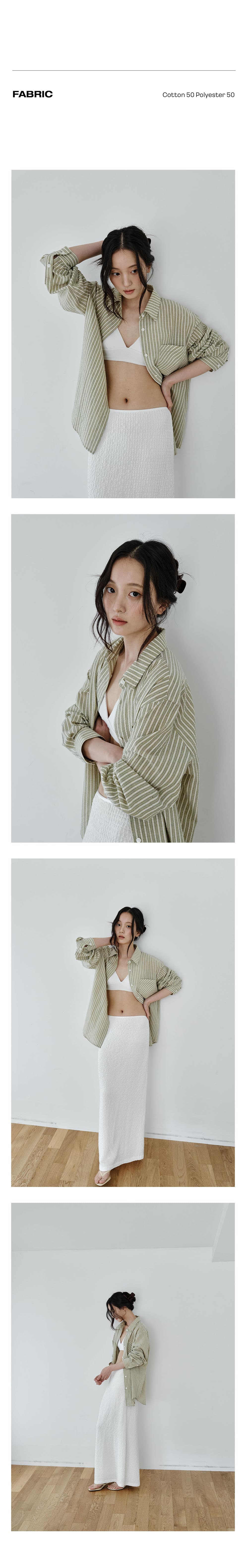 Sage Stripe Over Shirt — vue 4
