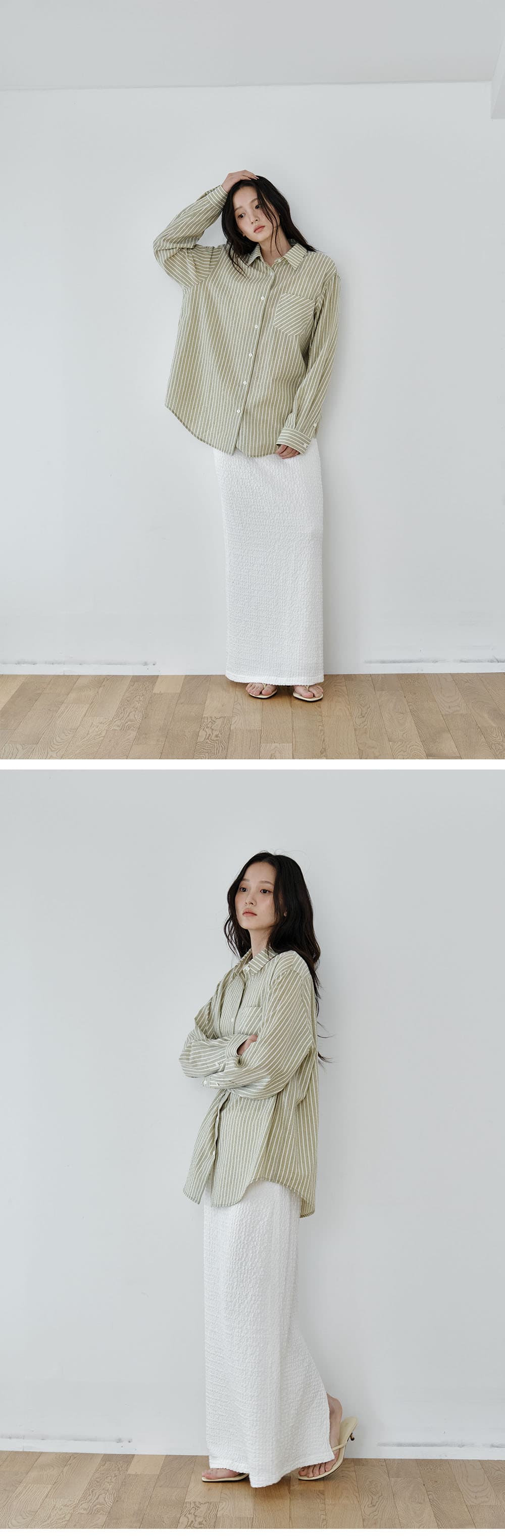 Sage Stripe Over Shirt — vue 6