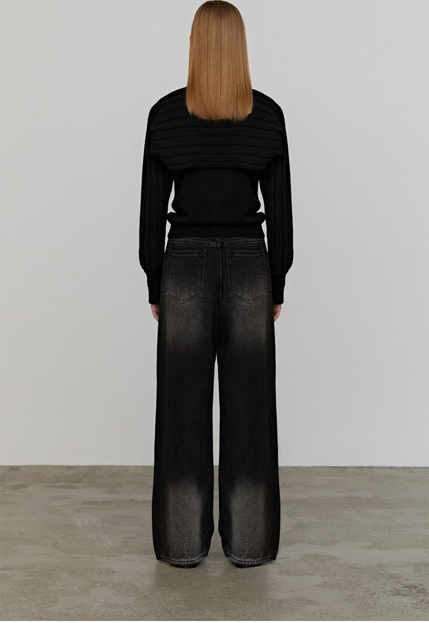 Button Sleeveless Bolero Set (Black) — vue 7