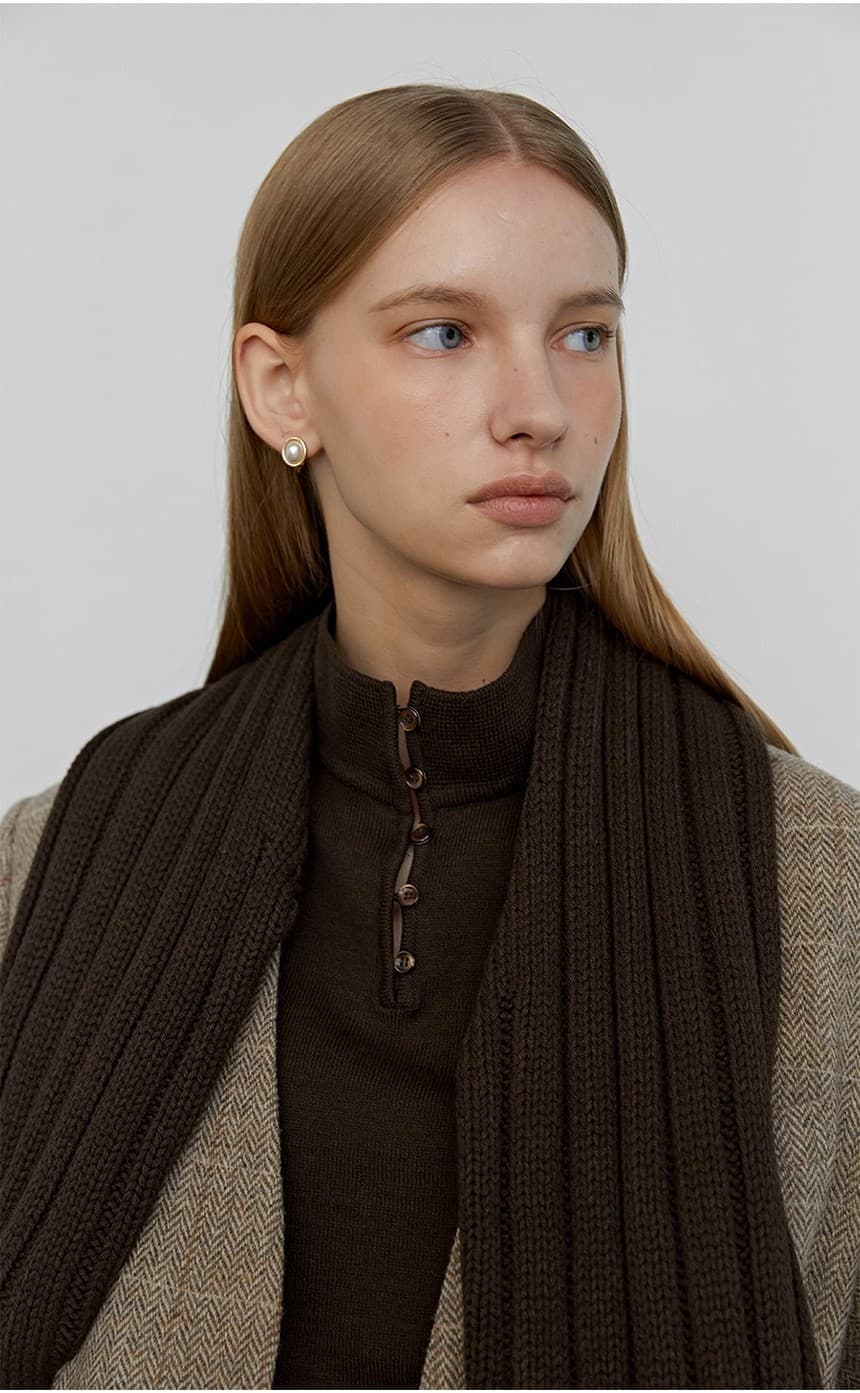 Button Sleeveless Bolero Set (Brown) — vue 4