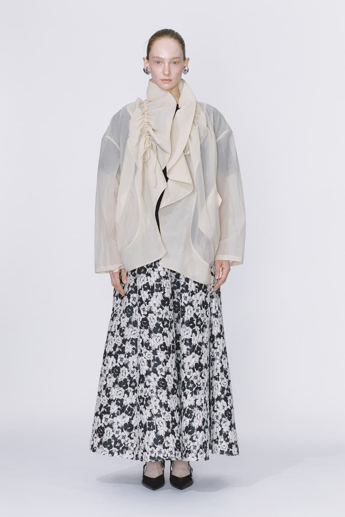 Oversized Drawstring Shawl Collar Jumper — vue 3