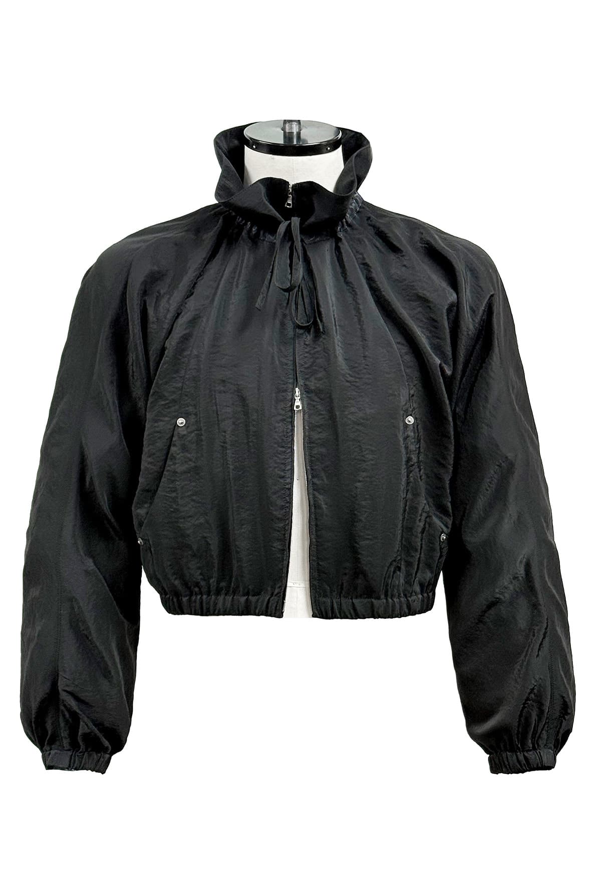 Drawstring Neck Dolman Sleeve Insert Pocket Jacket — vue 2
