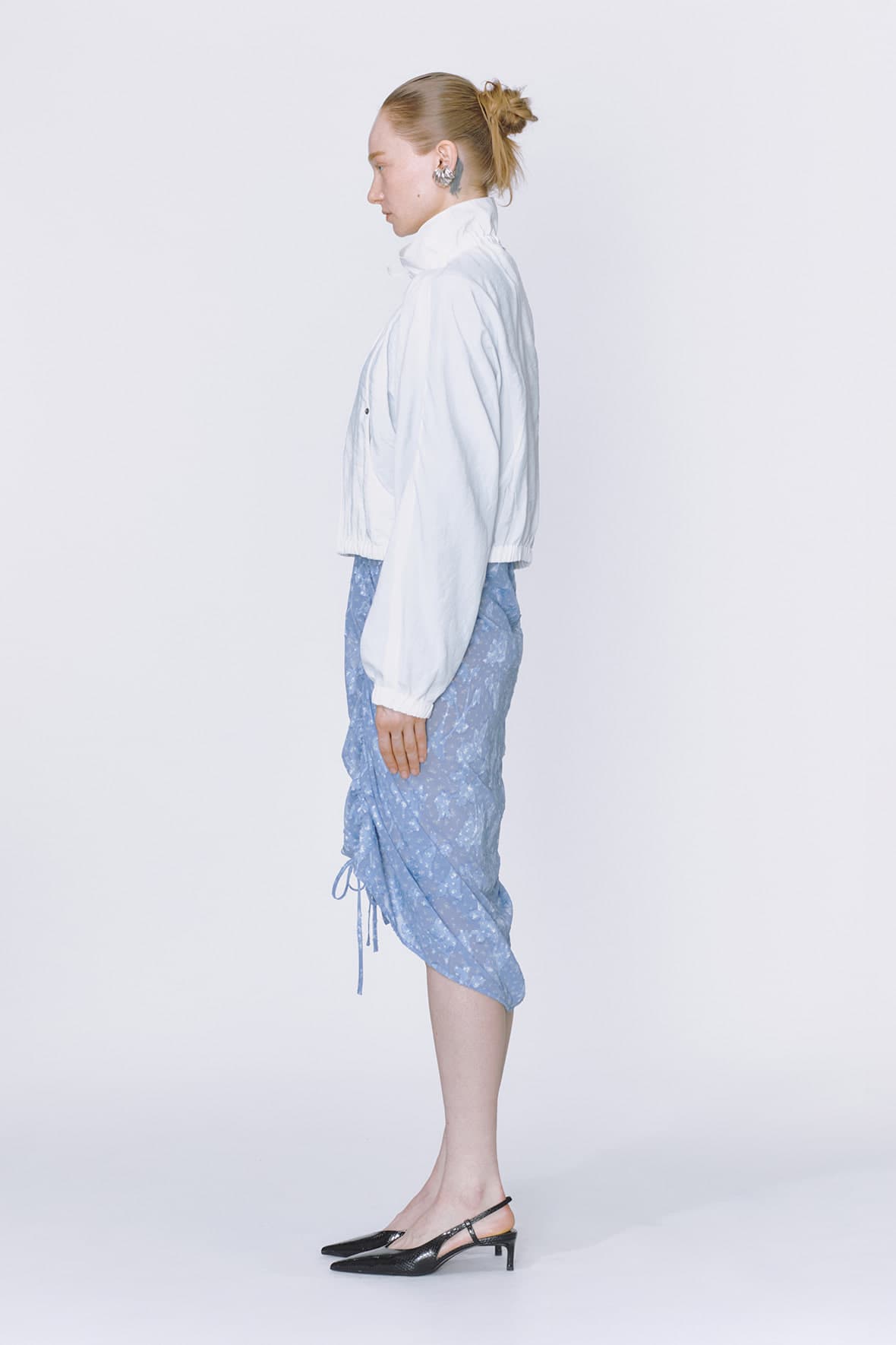 Drawstring Neck Dolman Sleeve Insert Pocket Jacket — vue 5