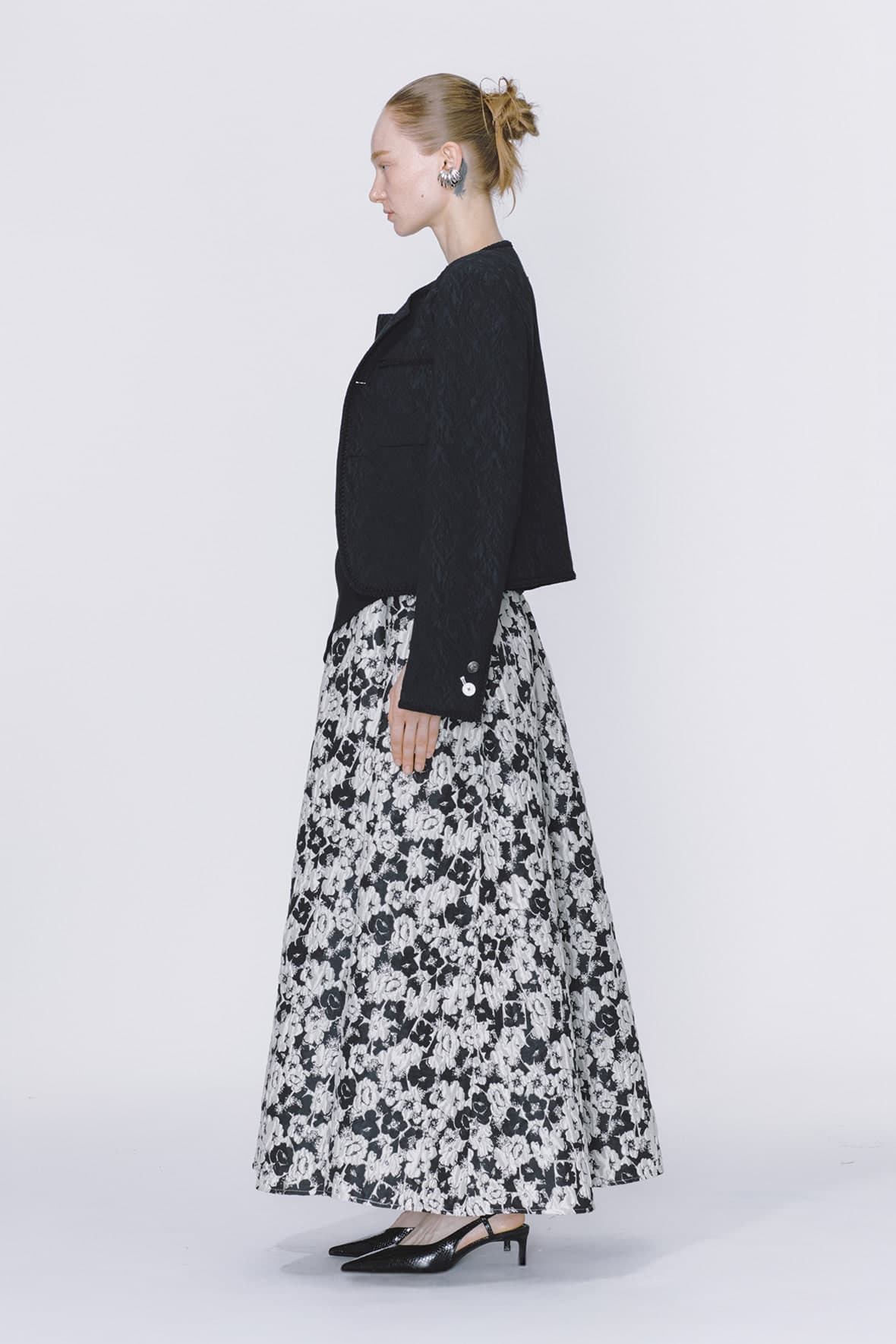 Cropped Curved Hem 2-Pocket Tweed Jacket — vue 5