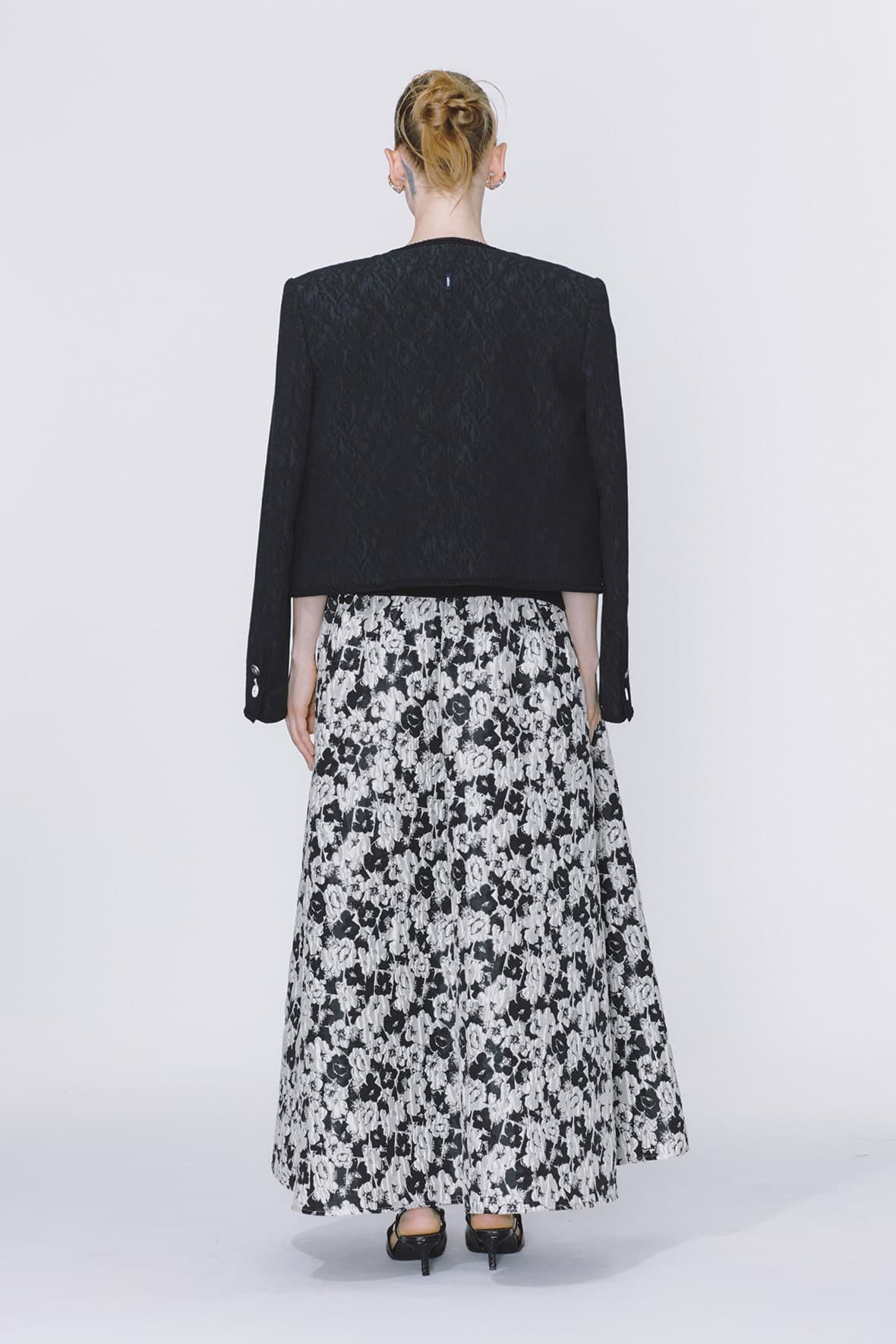 Cropped Curved Hem 2-Pocket Tweed Jacket — vue 6