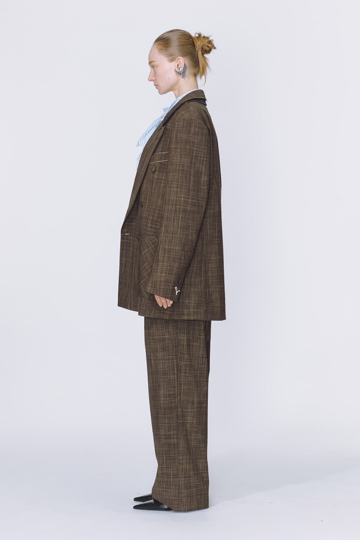 Möbius Peak Lapel Side Slit Double Breasted Blazer — vue 5