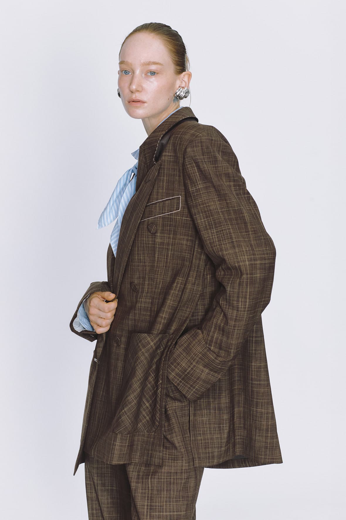 Möbius Peak Lapel Side Slit Double Breasted Blazer — vue 7