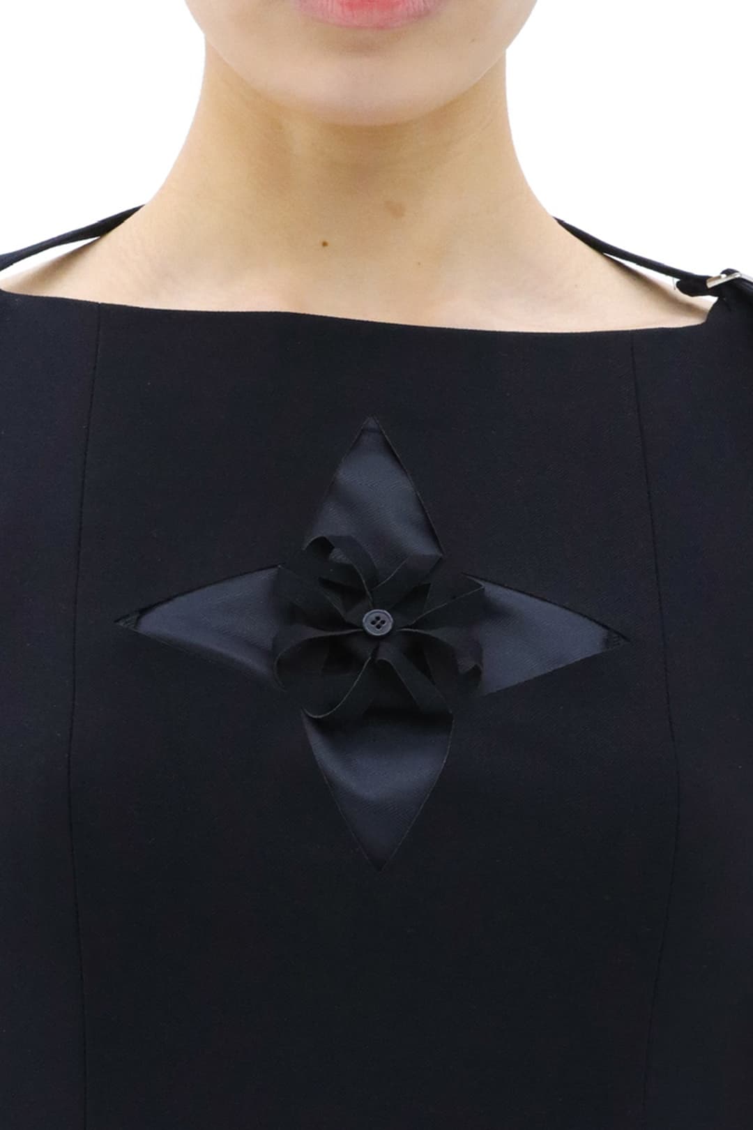 Origami Laser-Cut Mini Dress (Black) — vue 4