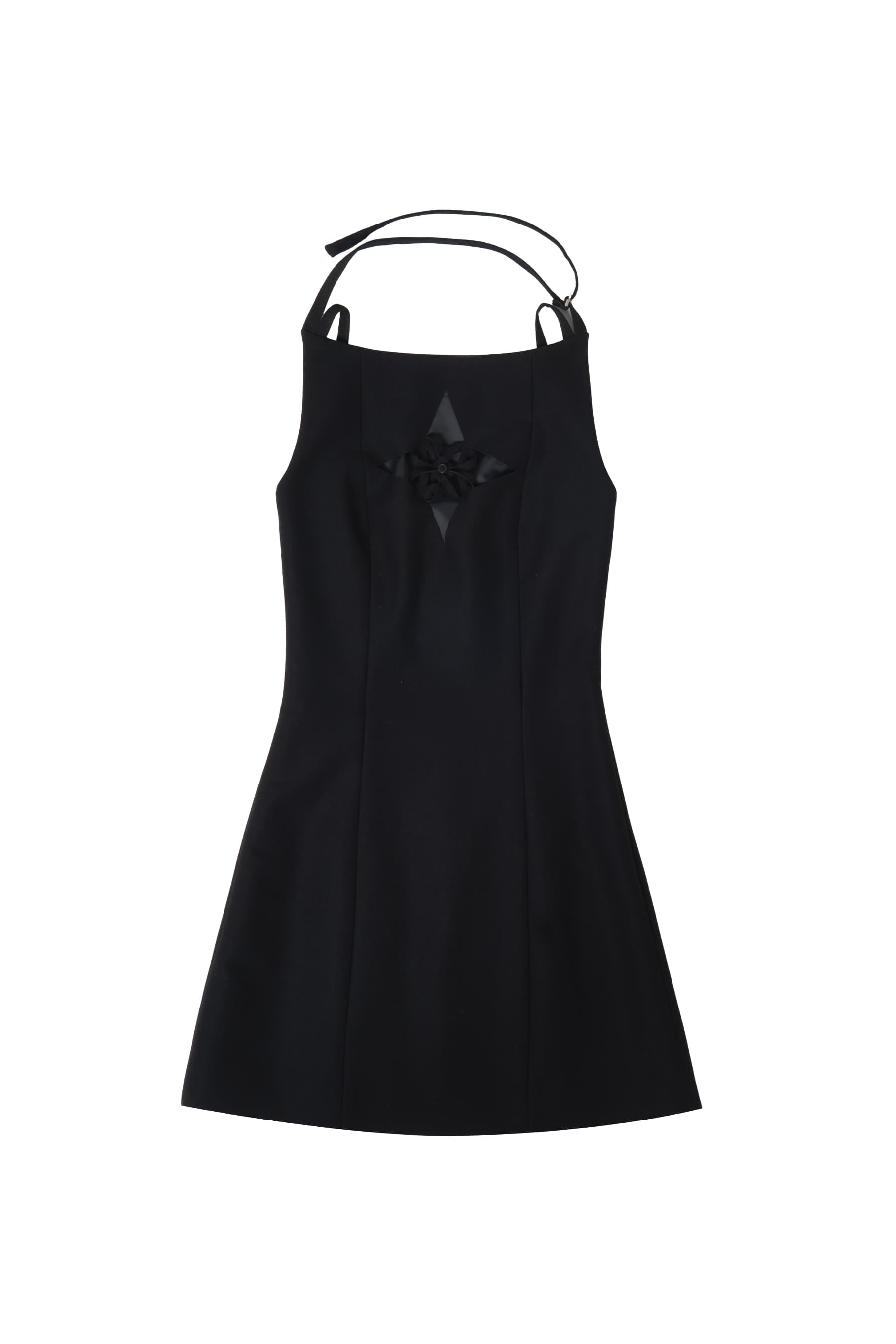 Origami Laser-Cut Mini Dress (Black) — vue 1