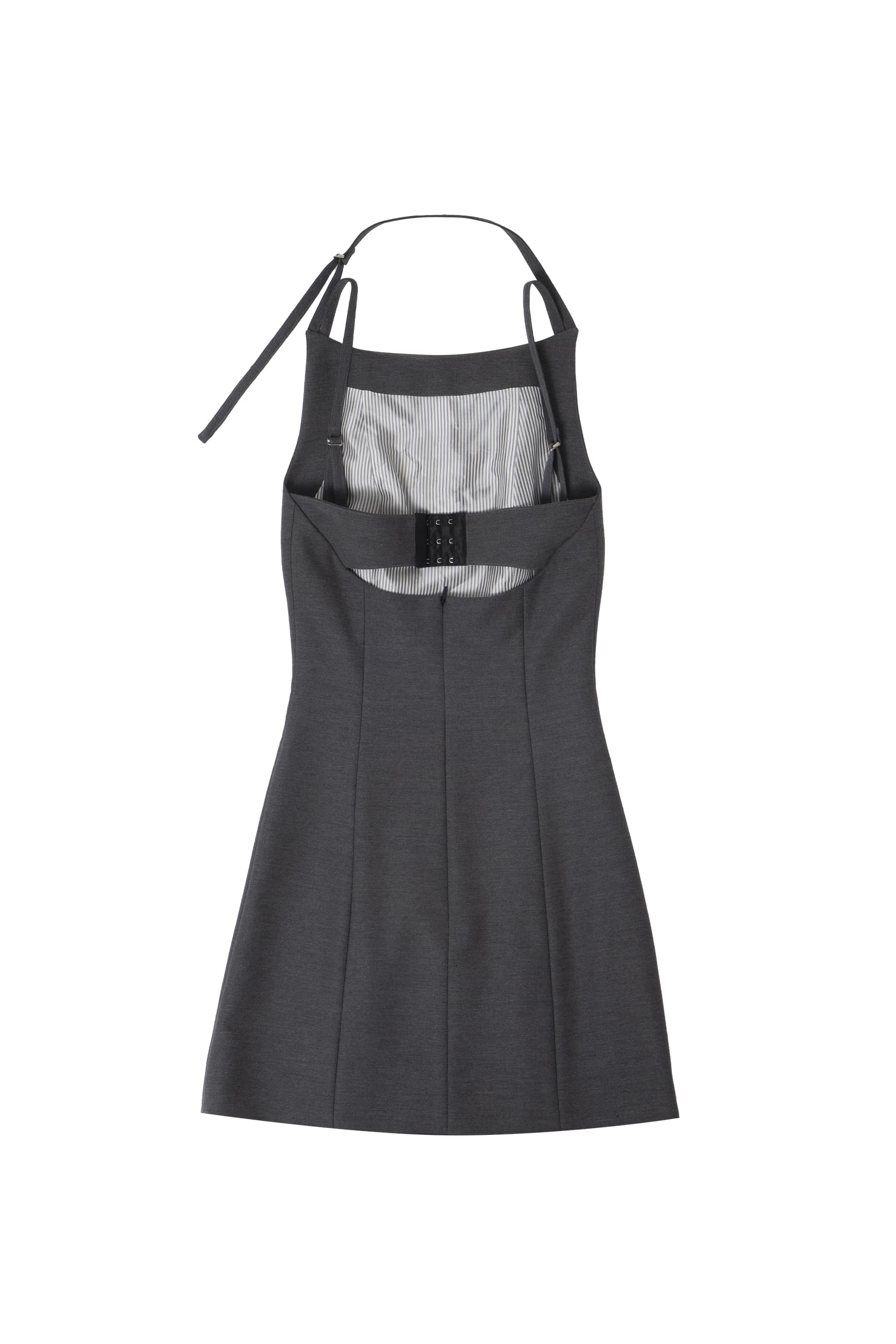 Origami Laser-Cut Mini Dress (Grey) — vue 2