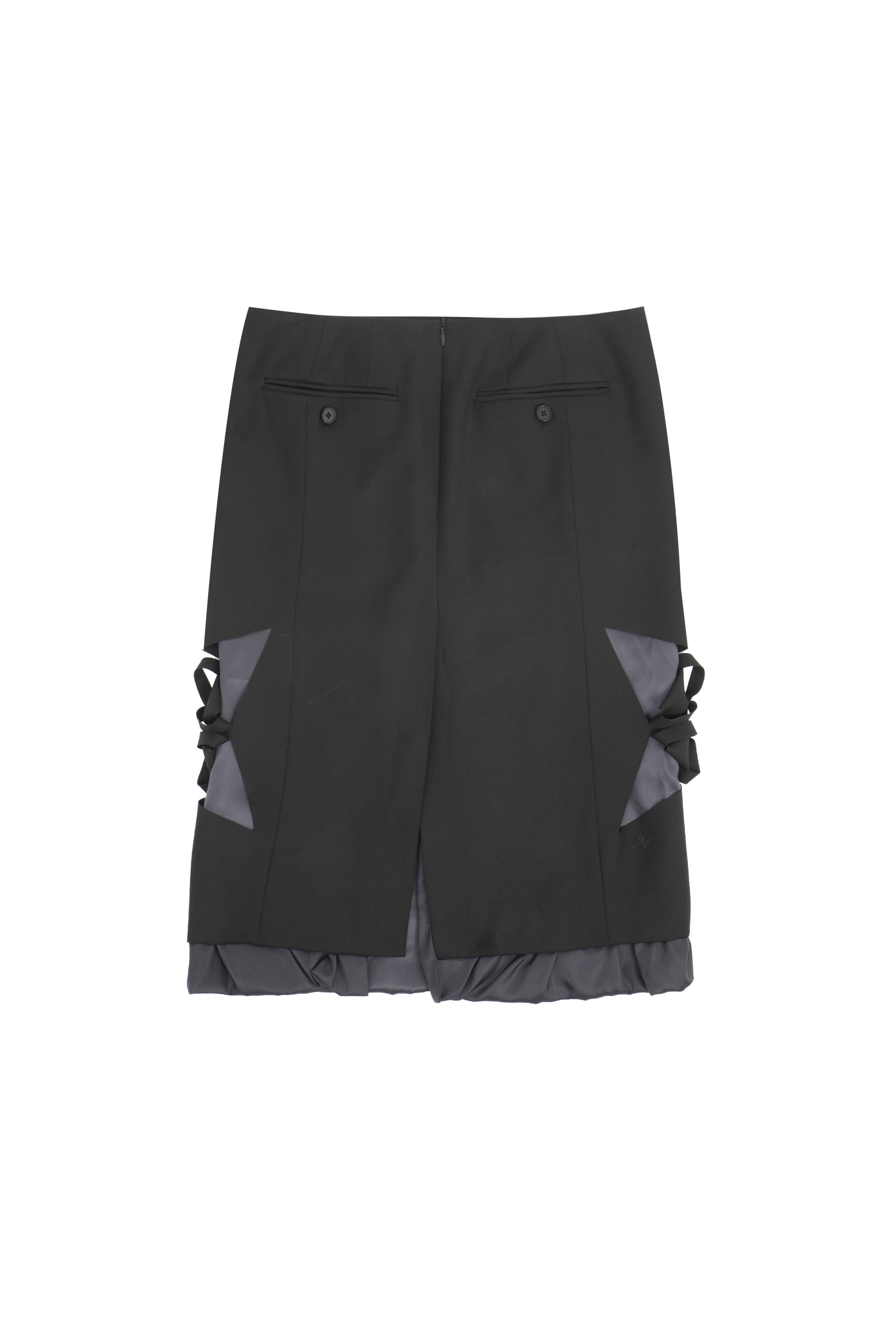 Origami Laser-Cut Midi-Skirts (Black) — vue 2
