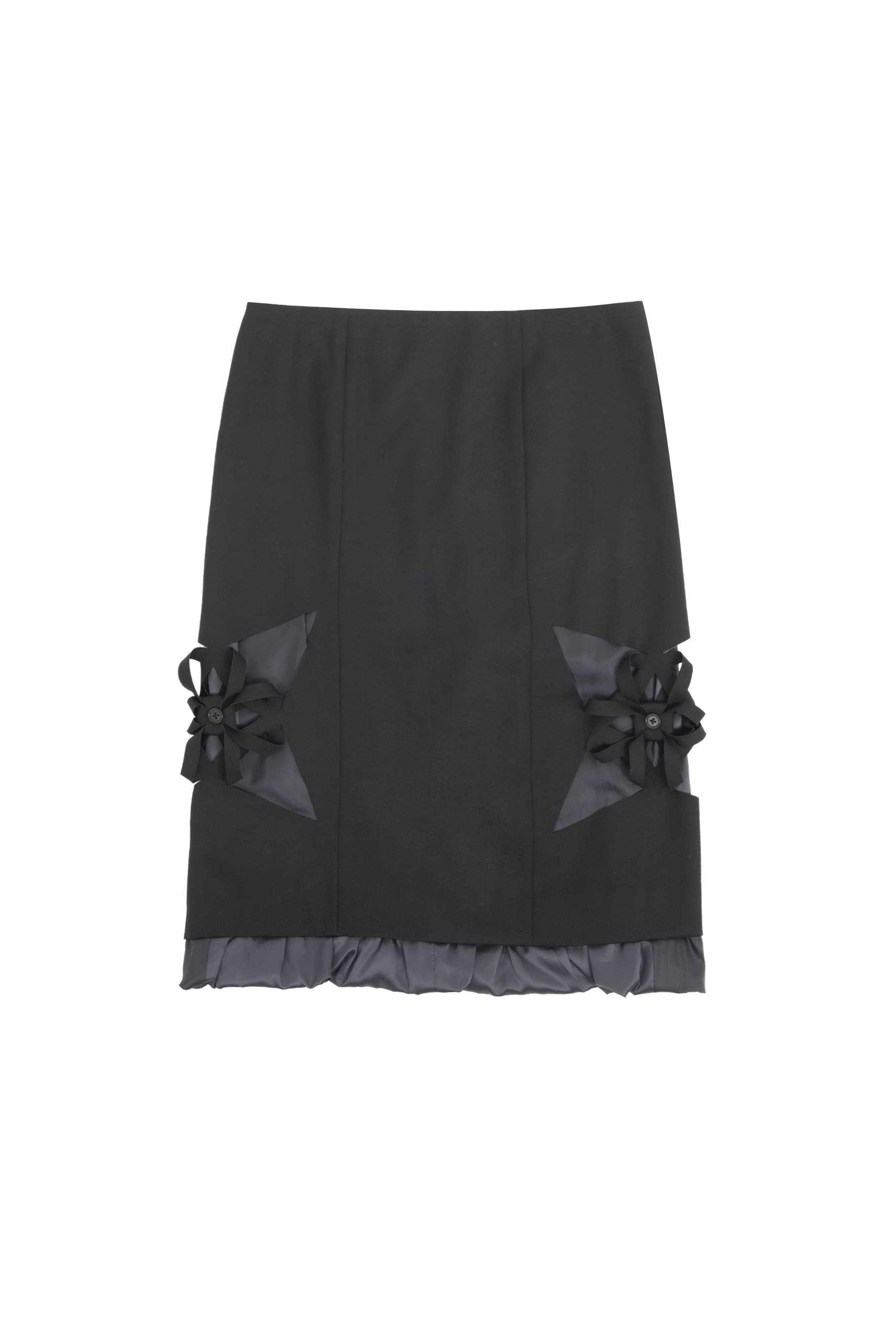 Origami Laser-Cut Midi-Skirts (Black) — vue 1