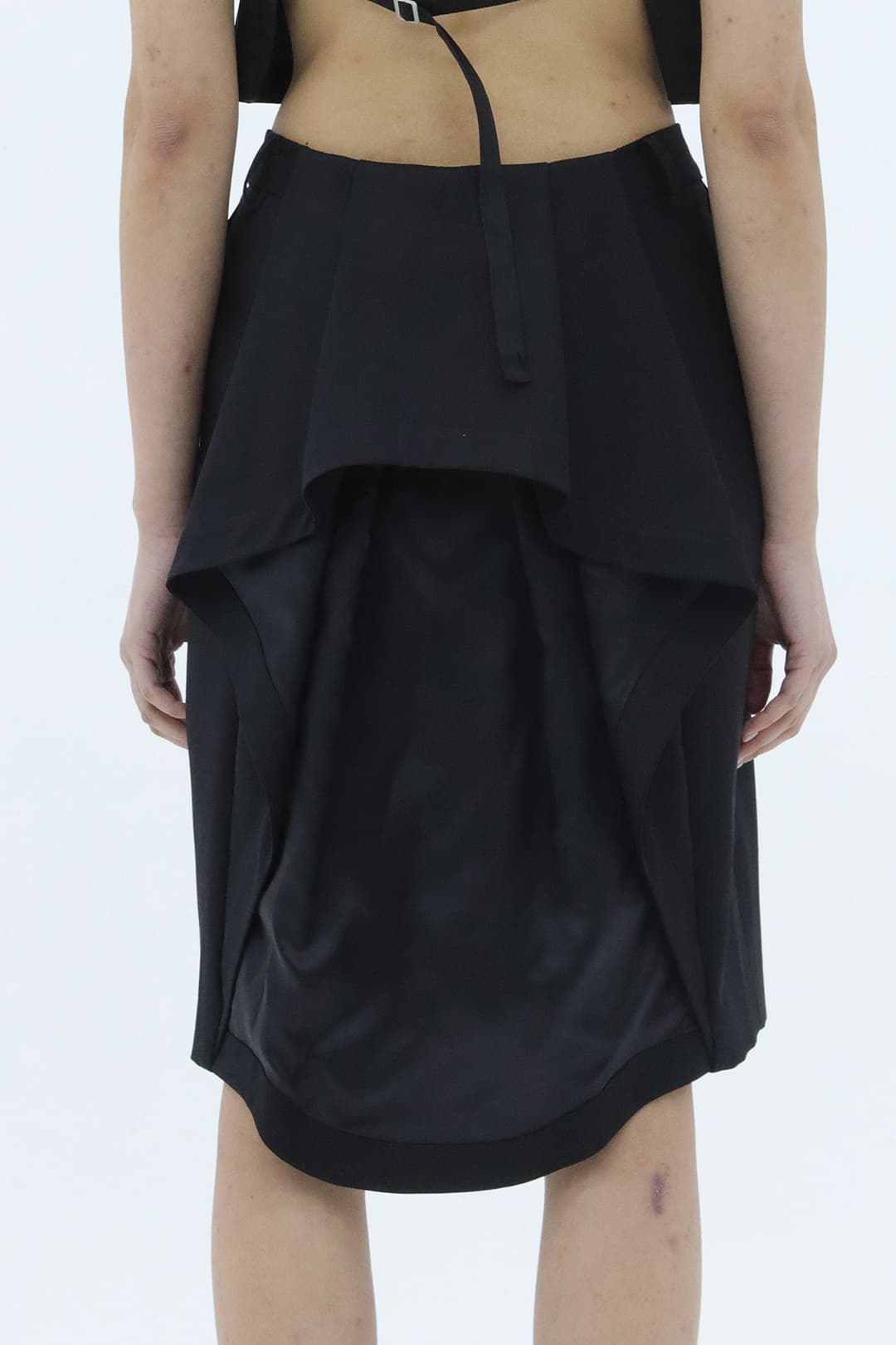 Origami Detail Midi-Skirts (Black) — vue 4