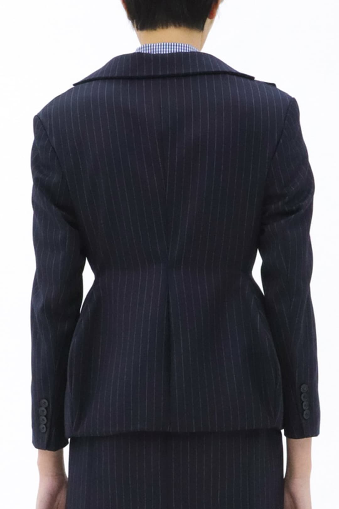 Origami Collar Hourglass Blazer (Navy) — vue 2