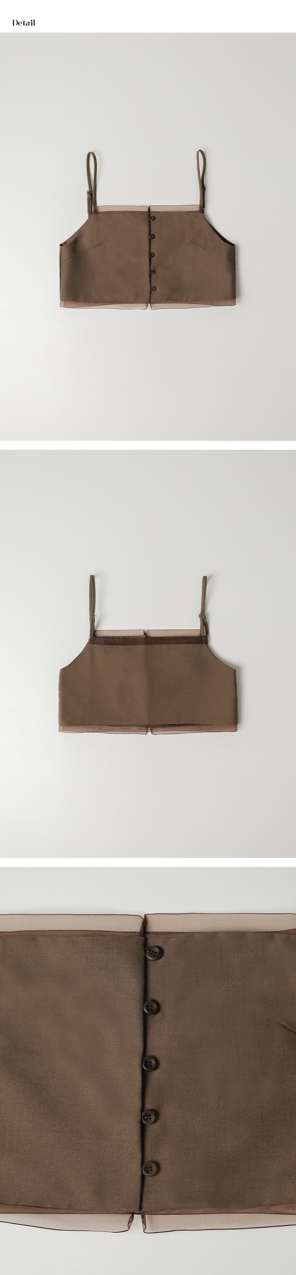 organza detail bustier (brown) orc 6055 — vue 9