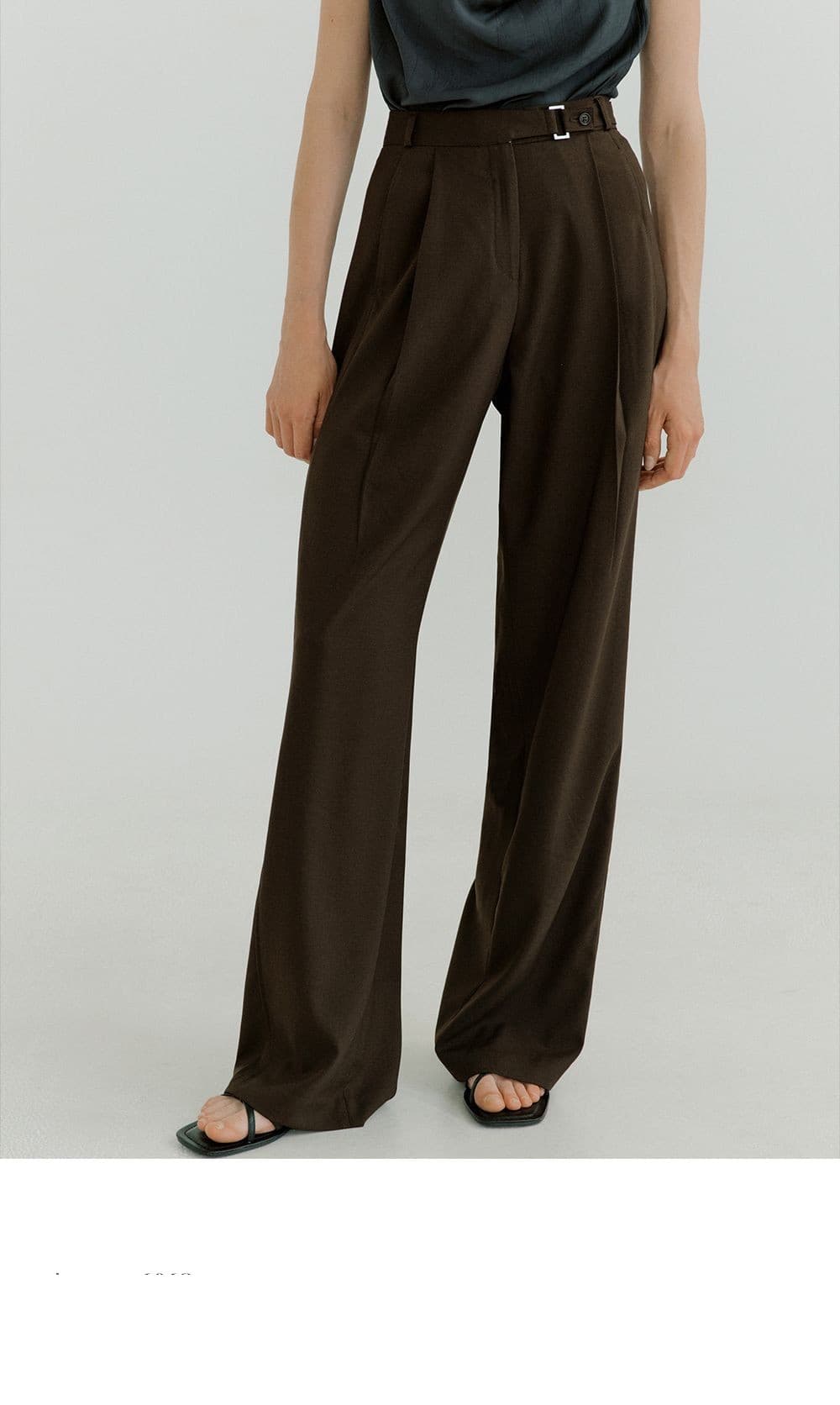 button side cutting-line slacks (deep brown) orc 6062 — vue 5