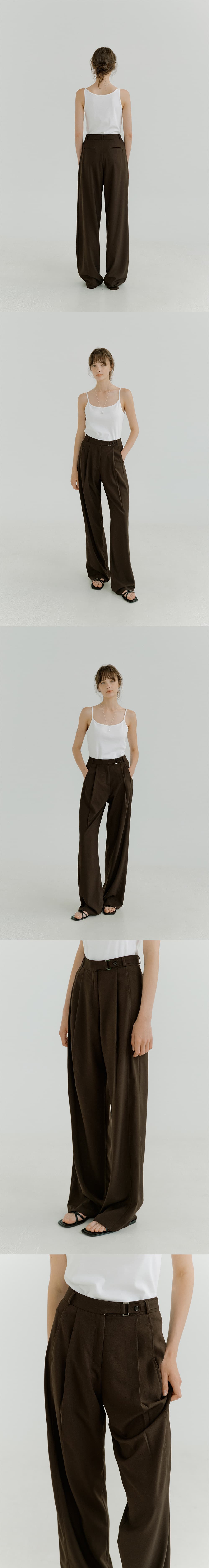 button side cutting-line slacks (deep brown) orc 6062 — vue 7