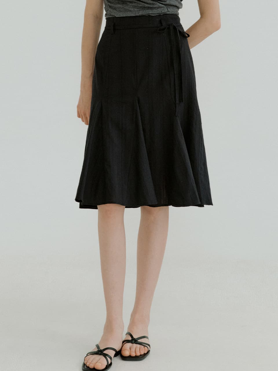 cotton lace midi skirt (black) orc 6064 — vue 2