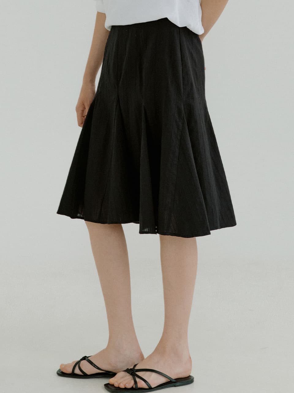 cotton lace midi skirt (black) orc 6064 — vue 3