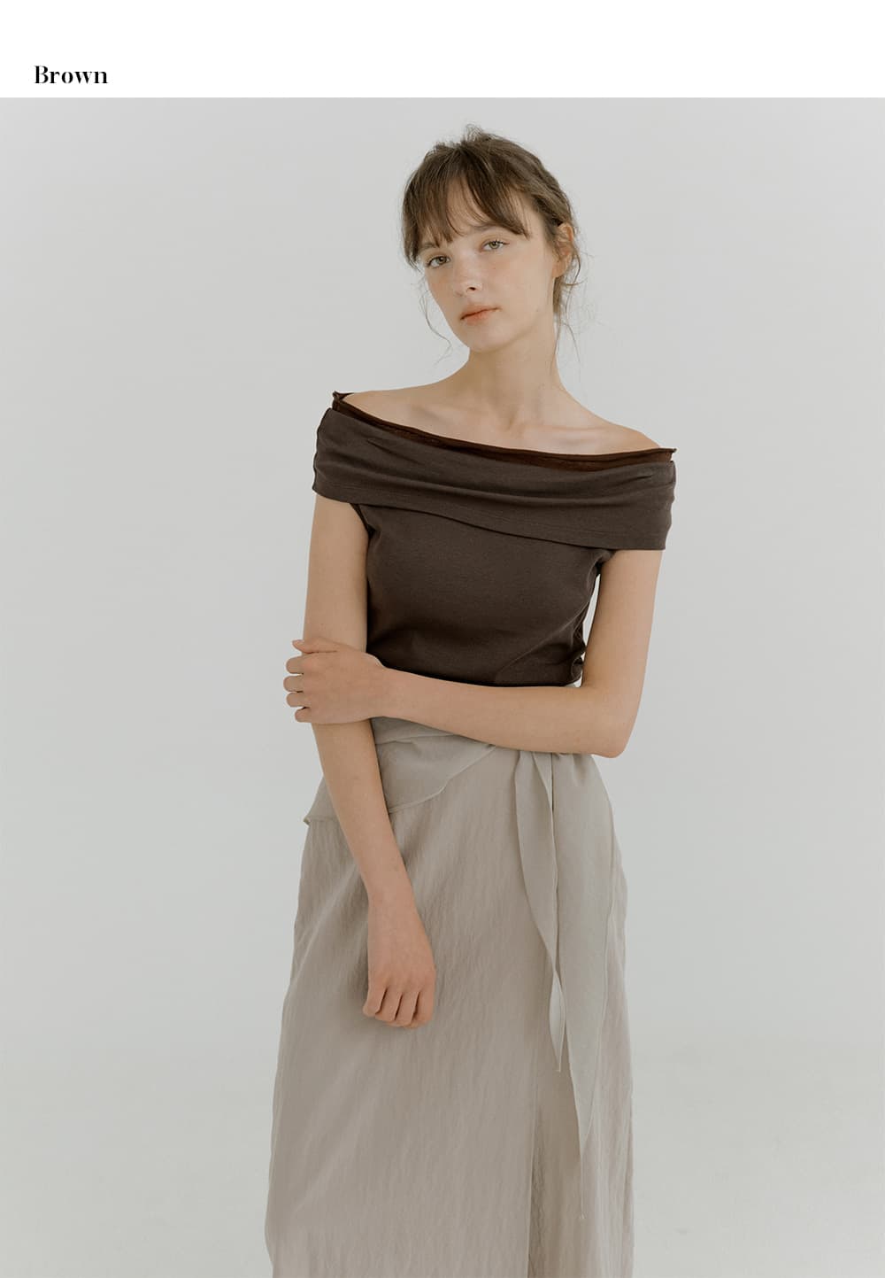 chiffon off-shoulder T-shirt (mint gray) orc 6072 — vue 8
